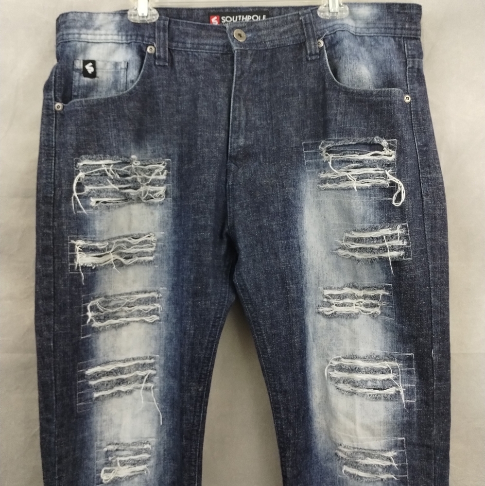 SOUTHPOLE Distressed Destroyed Jeans 38